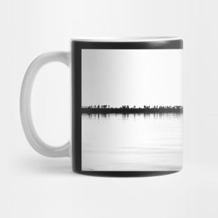 Black and White pier on the Adriatic sea in Italy Mug